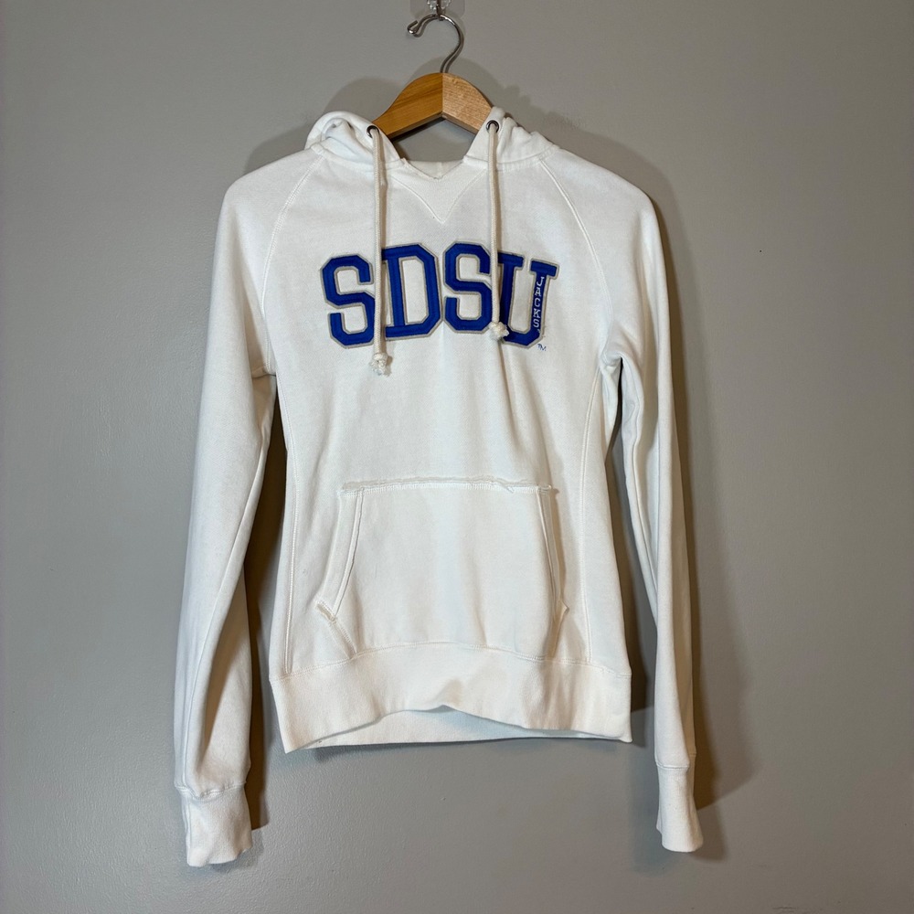 Campus Crew SDSU South Dakota State Jacks Hoodie White Blue Small